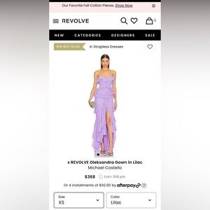 REVOLVE Oleksandra Gown in Lilac
Michael Costello